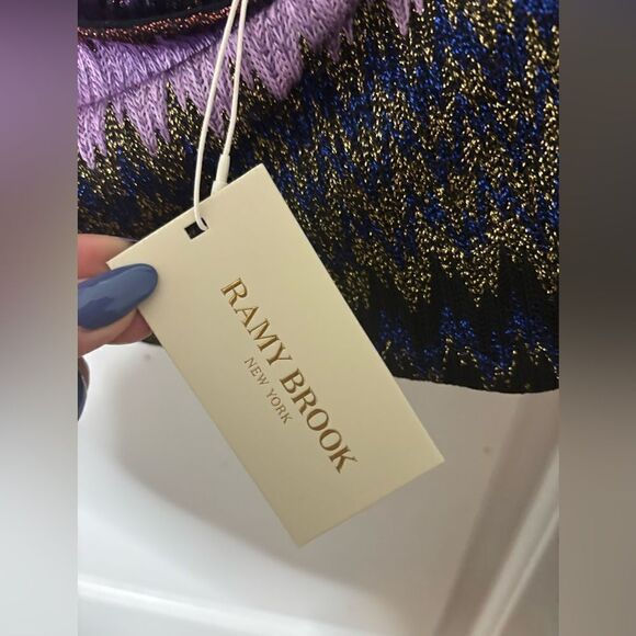 Ramy Brook Clarisse Sparkle Crop Top long sleeve size small NWT - Picture 4 of 6